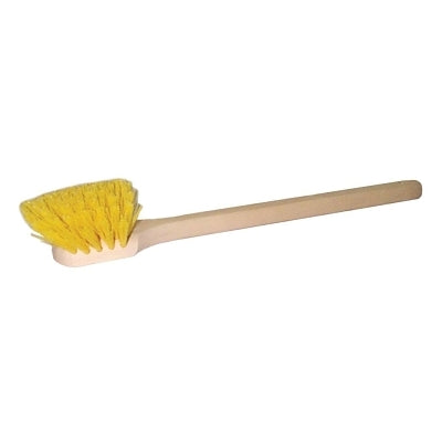 Wood Block Utility Scrub Brush, 2 in Trim L, 20 in Handle, Yellow