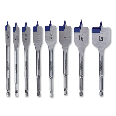 Speedbore MAX Wood Drilling Bit Set, Cutting Diameter 3/8 in to 1-1/2 in, 8 Pc