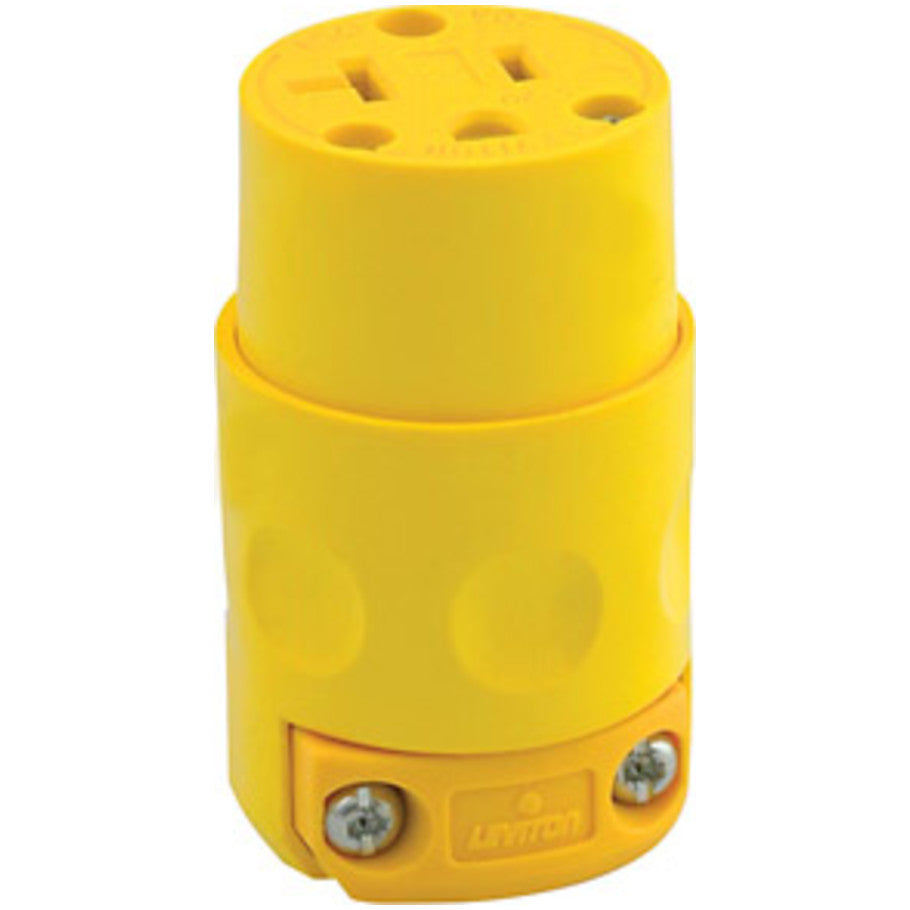 Straight Blade Connector, 20A, 125V, 2P3W, NEMA 5-20R, Yellow