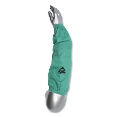 Ironcat 7071 Flame Resistant Sateen Cotton Sleeve, 24.5 in L, Elastic at Both Ends, One Size, Green