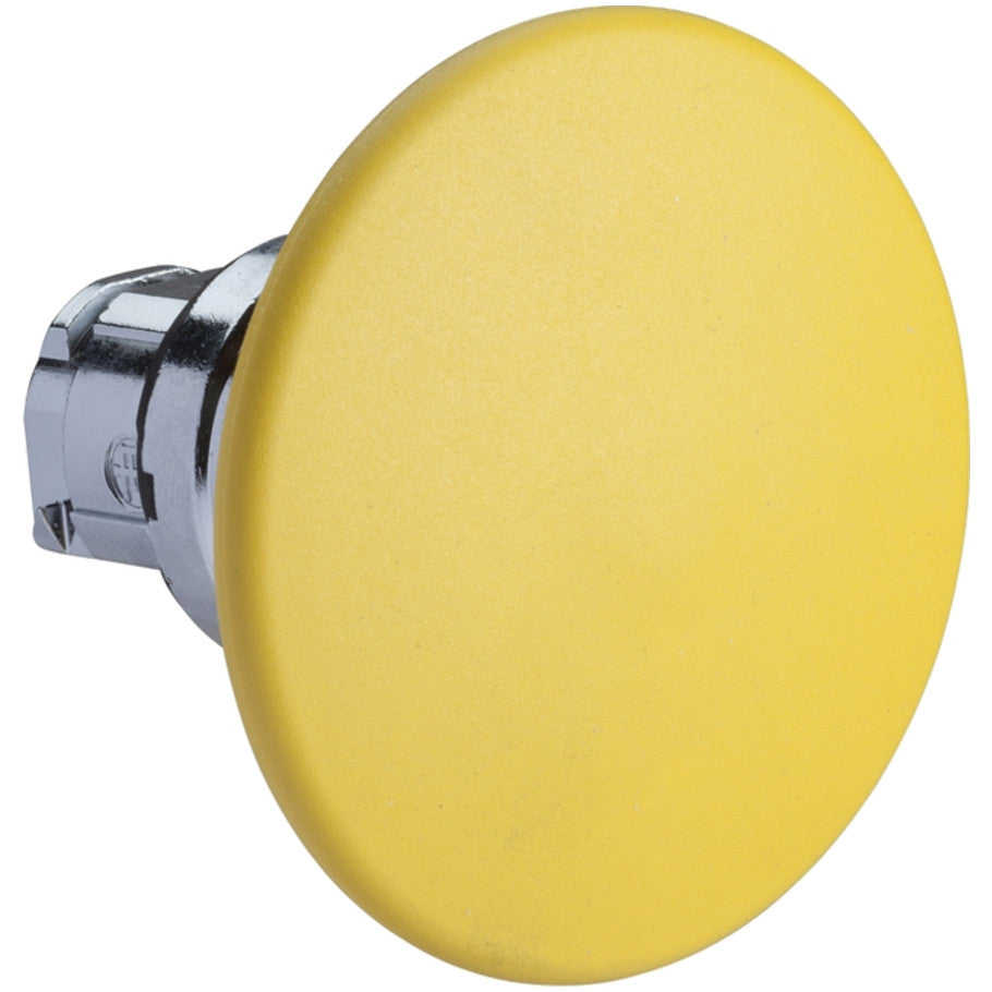 Yellow ;60 mushroom pushbutton head 22 spring return