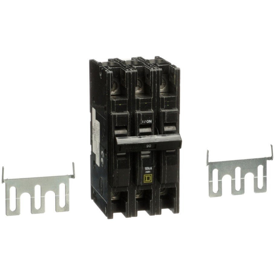 QOU Miniature Low Ampere Circuit Breaker, Unit-Mount, 10kA, 240 Vac, 3-Pole, 90A