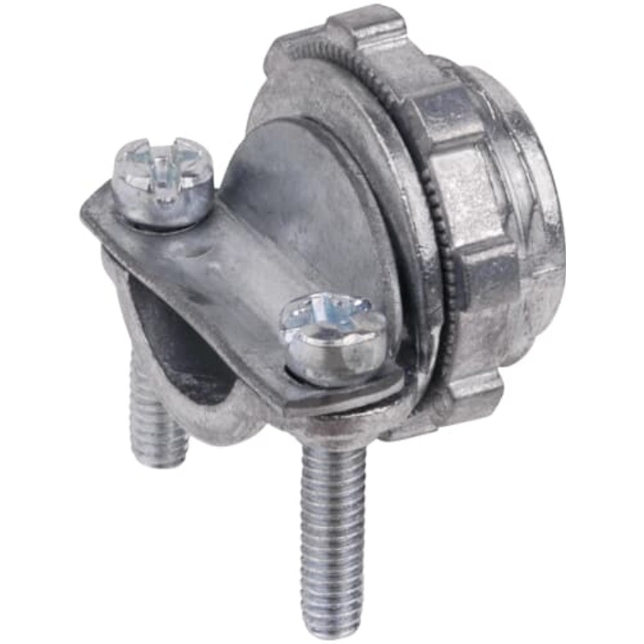 Steel City Two-Screw Clamp-Type Connector, Zinc Die Cast, Armored Cable and Flexible Metallic Conduit, 3/8 in.