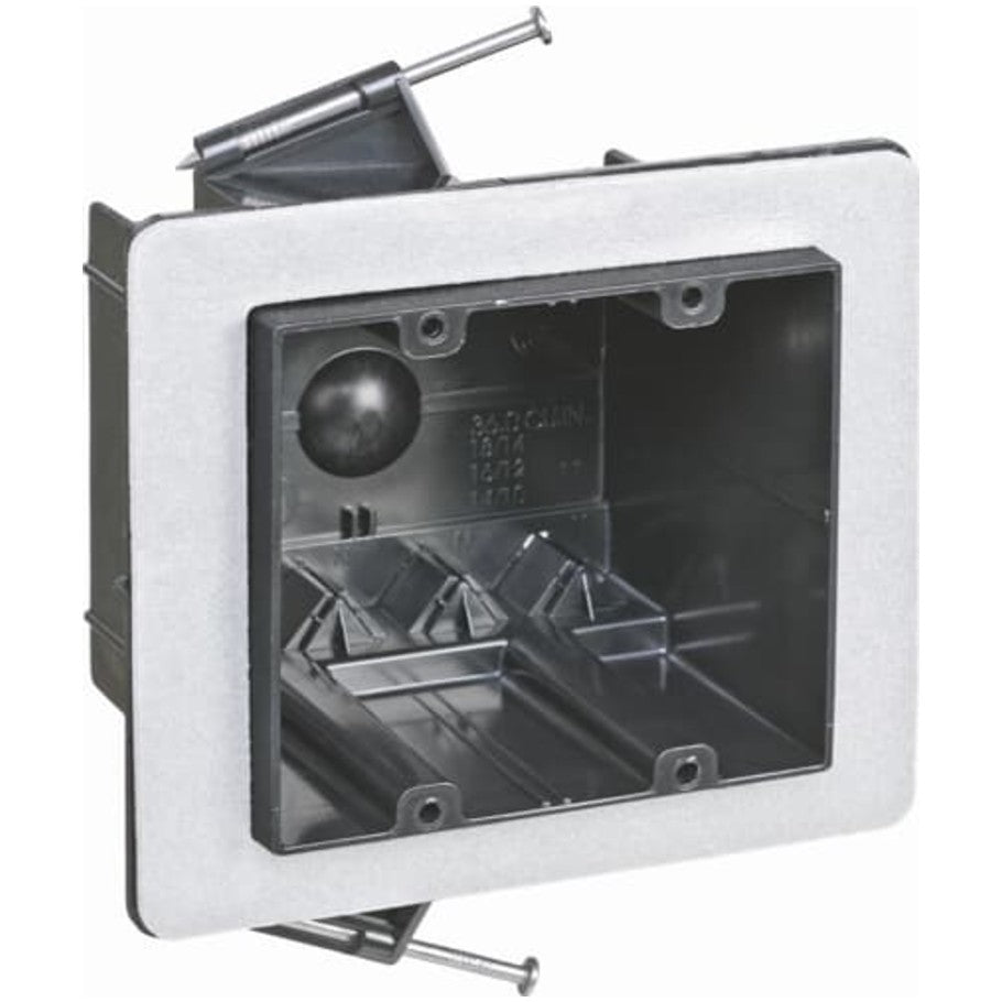 Steel City Electrical Box, Vapor Barrier, Polycarbonate, Nail-On, 2-Gang