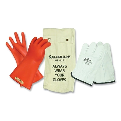 Insulating Lineman Gloves Kit, Type I Natural Rubber, Size 11, Red