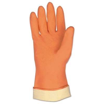 Neoprene/Latex Blend Glove,Flock Lined, Honeycomb Palm, Orange, 12 in L, Medium