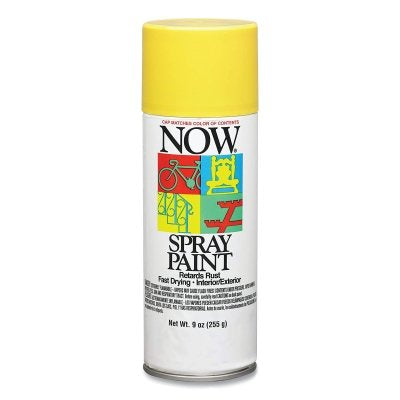 NOW Spray Paint, 9 oz, Aerosol Can, Sunshine Yellow, Gloss