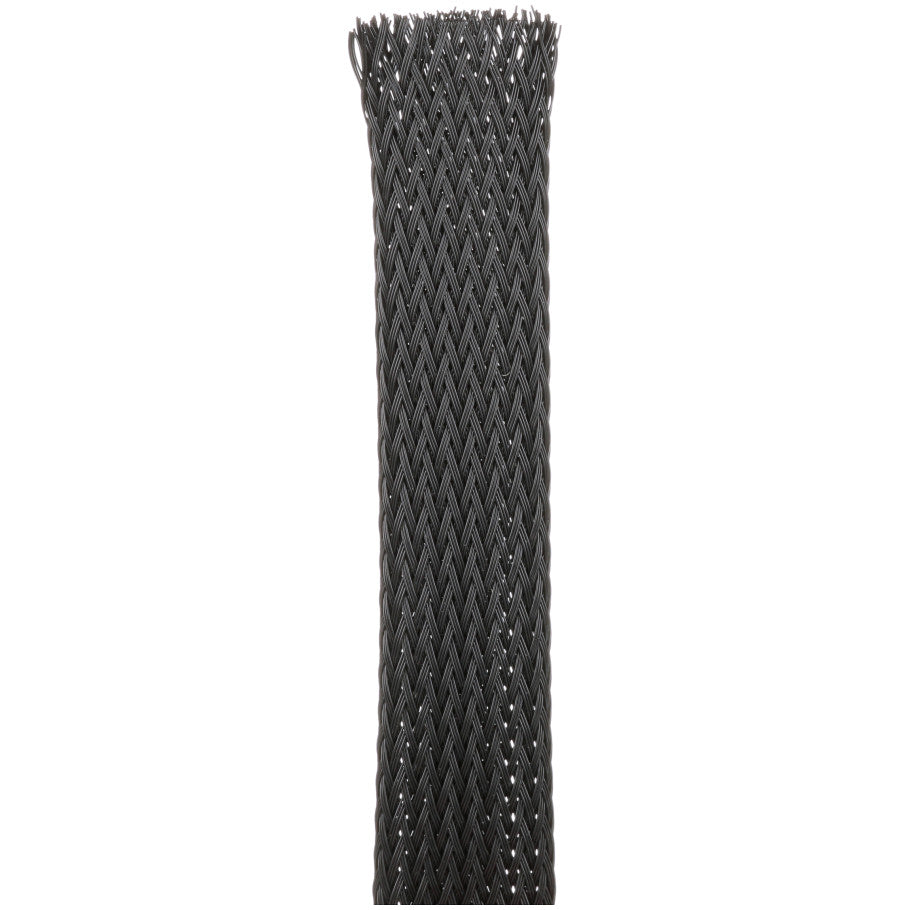 Pan-Wrap SE75PSC-CR0 Fray Resistant Sleeving, Black, PET, 0.75" Nom Dia., 100'