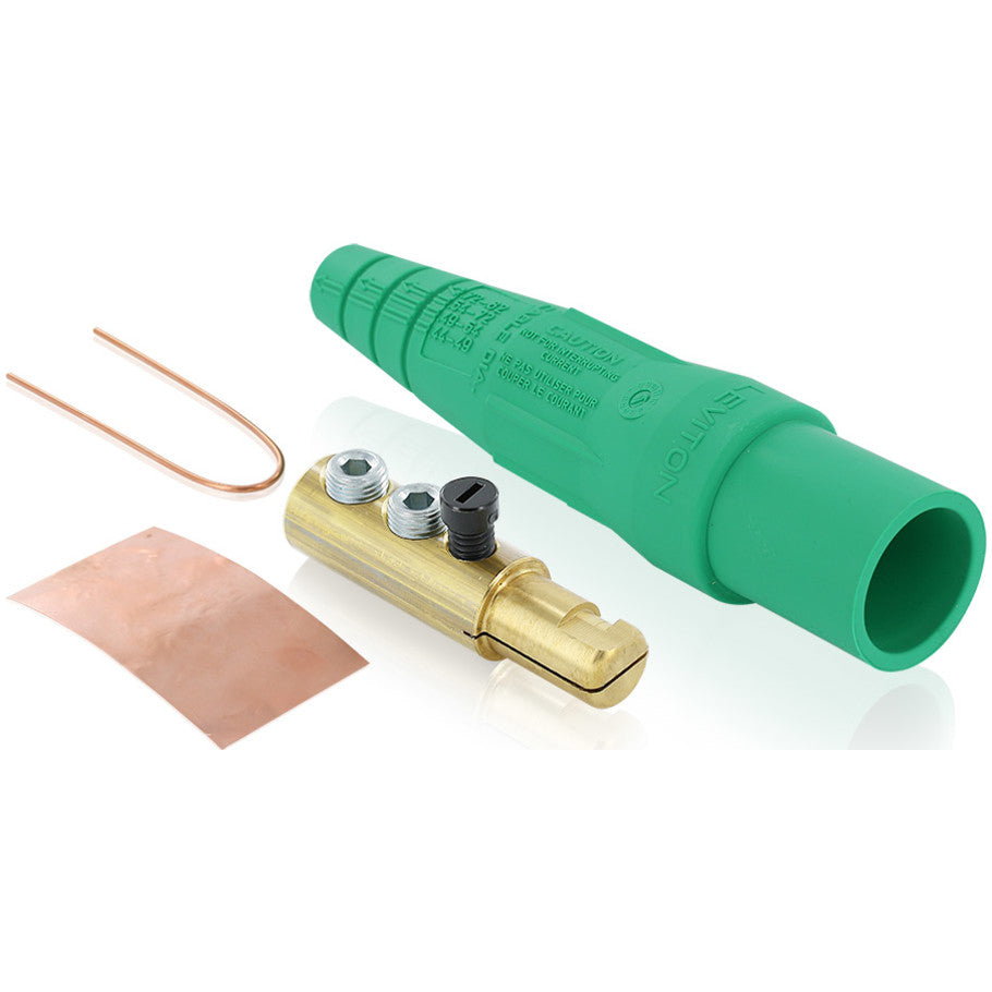 Single Pole Cam-Type Connector, Male, 190 A, 600 V AC/DC, 6 to 2 AWG, Green
