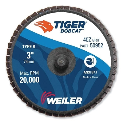 3" Bobcat Mini Abrasive Flap Disc, Conical (Ty29), Type R Mount, 40Z