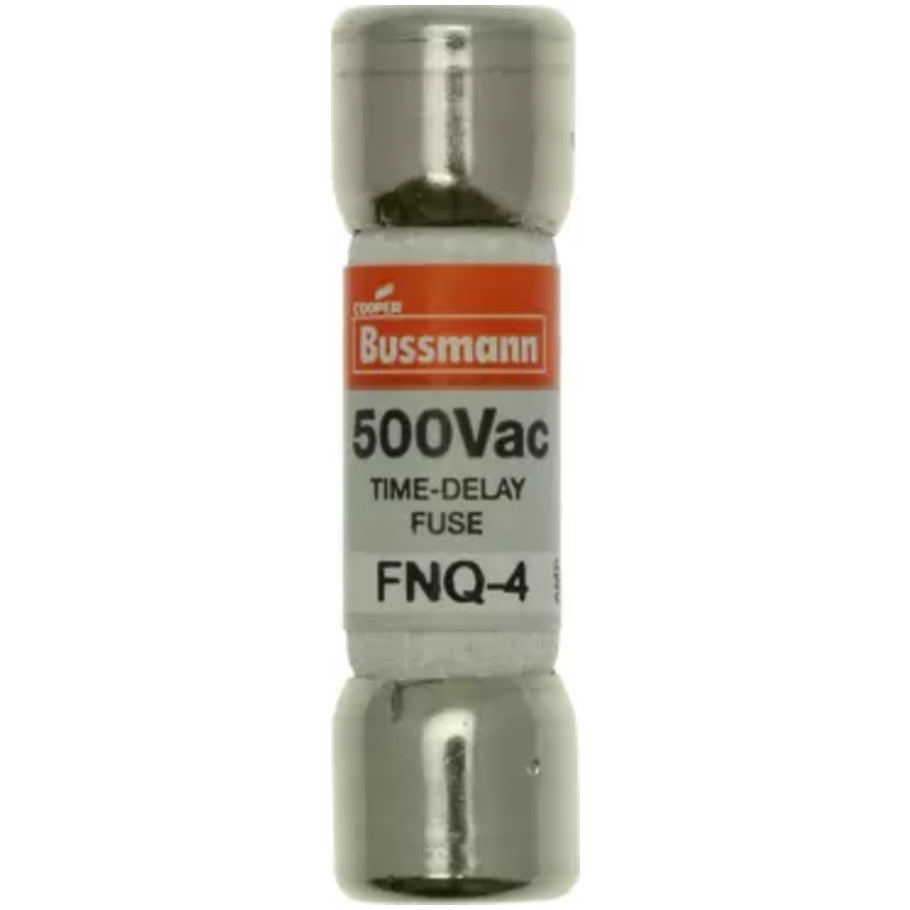 FNQ Series Time Delay Supplemental Fuse, Fiber Tube, 4A, 500V, 13/32 x 1-1/2 in., Color Code Orange