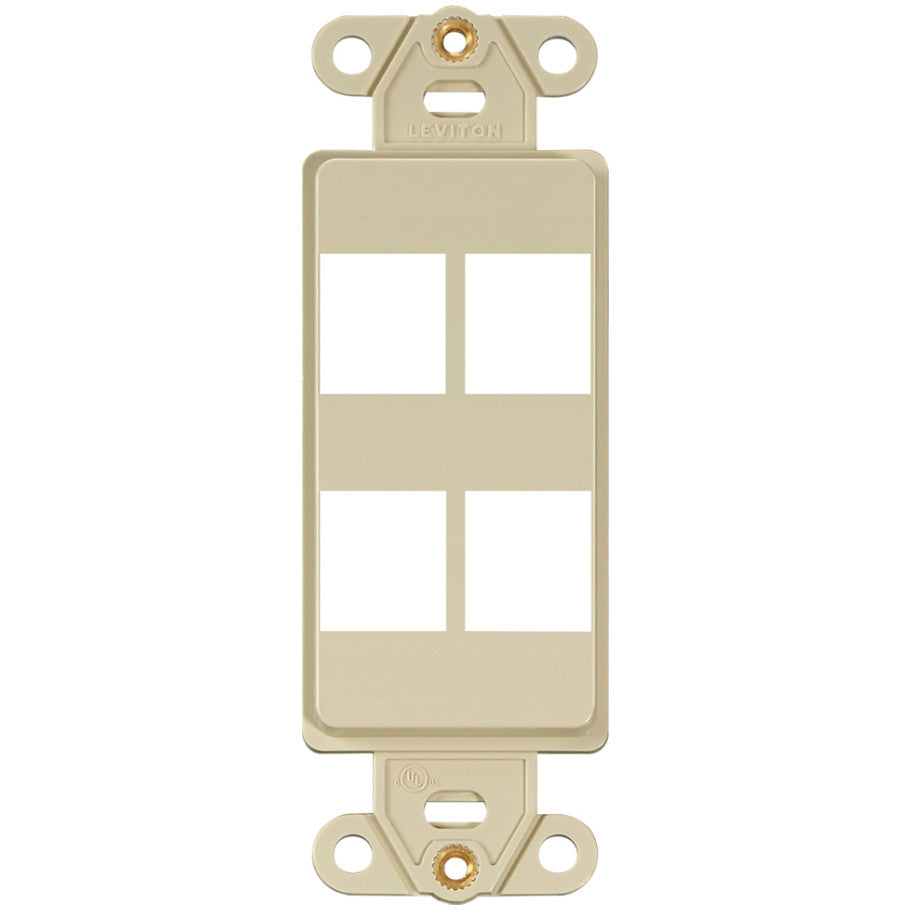 QuickPort Decora Multimedia Insert, 4-Port, Ivory