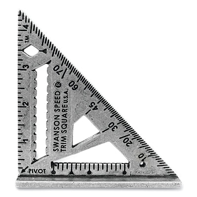 Speed Square, 4.5 in L, 1/8 Graduation, Aluminum