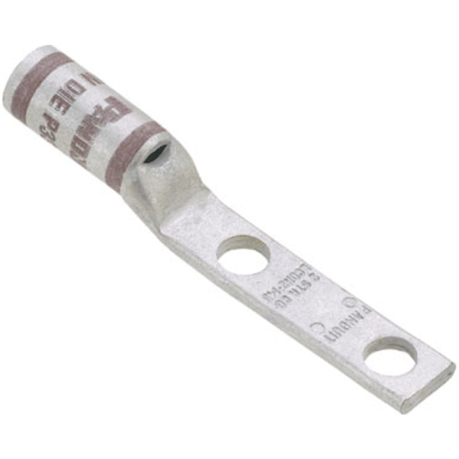 Pan-Lug LCDN2-14A-Q Comp. Lug, Narrow, Tin Plt Copper, Two 0.25 in. Stud, PK25