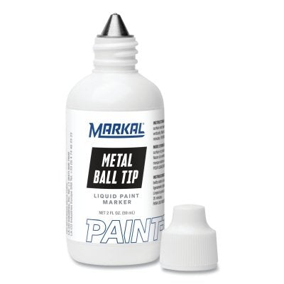Ball Paint Marker Non-Drip Paint, Black, 1/8 in Tip, Metal Ball Point