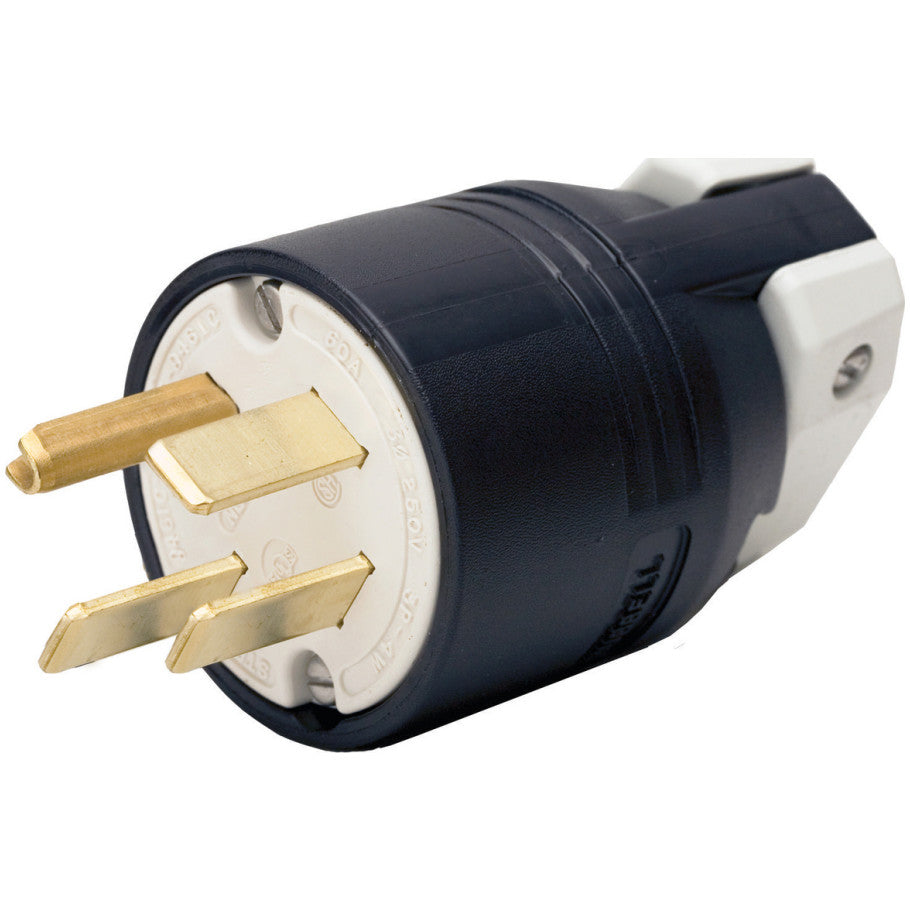 Straight Blade Plug, Nylon, 60A, 3-Phase, 250V, 3P4W
