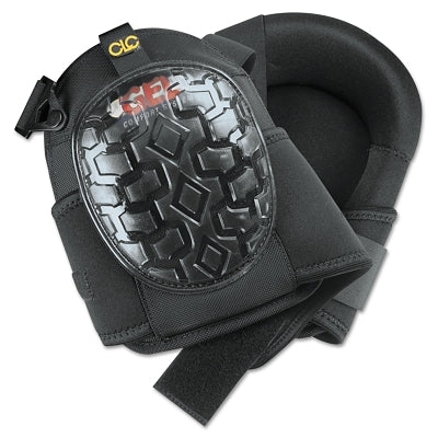 Professional Gel Kneepad, Elastic upper straps with buckle-style fasteners, Black