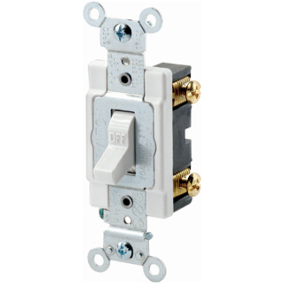 Toggle AC Quiet Switch, Heavy Duty, Industrial, 1-Pole, 20A, White