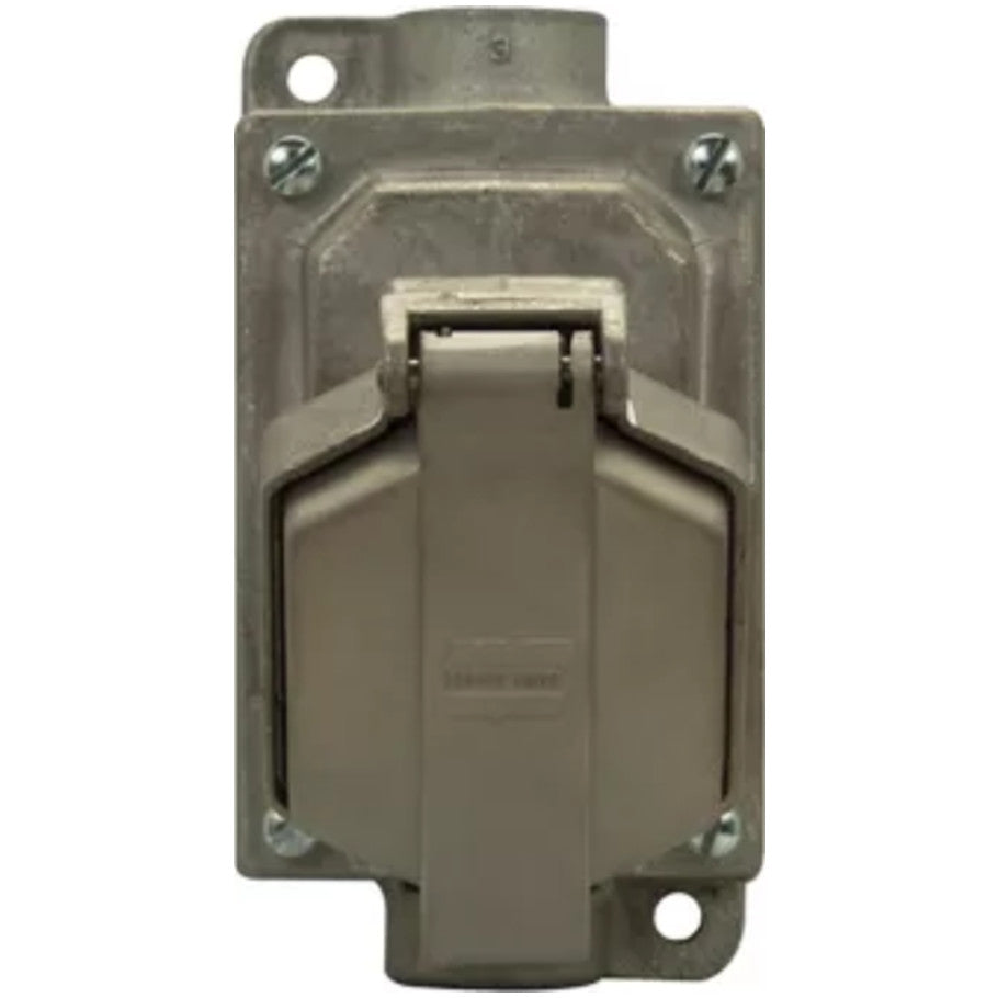 Ark-Gard Interlocked Circuit Breaking Through Feed Receptacle Assembly With 3/4 in. Hub, 1-Gang, 20A, 125V
