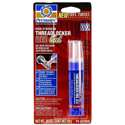 High Strength Red Threadlocker, 10 mL, 1 in Thread, Red, Gel