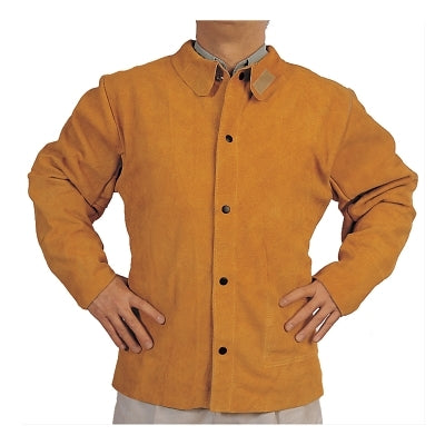 Split Cowhide Leather Welding Jacket, 2X-Large, Golden Brown