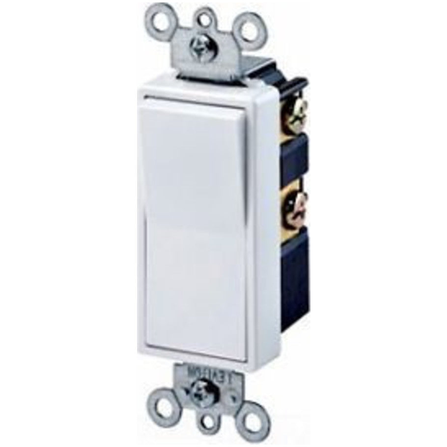 Residential Grade Decora Rocker AC Quiet Switch, 2-Pole, 15A, 120/277V, Quickwire Push-In and Side Wired, White