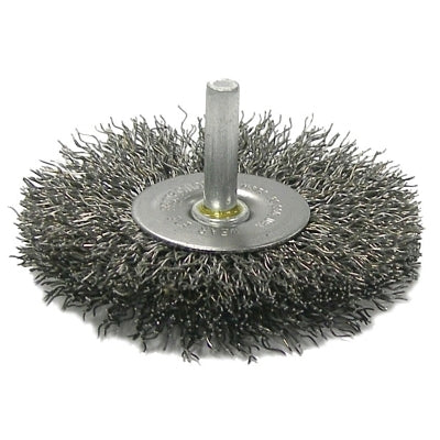 Crimped Wire Wheel, 4 in D, .008 Steel Wire