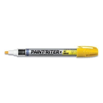 Paint-Riter+ Wet Surface Marker, 1/8 in Tip, Medium, Yellow