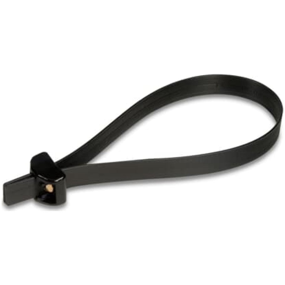 Deltec 27.00 L x 0.50 in. W Weather Resistant Black Acetal Pre Cut Cable Straps With Double Locking Head