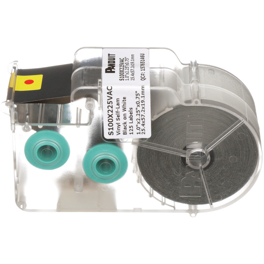 P1 S100X225VAC Self-Lam, Vinyl, White, 125 Lbls, 1", 0.75" PO H, PK1