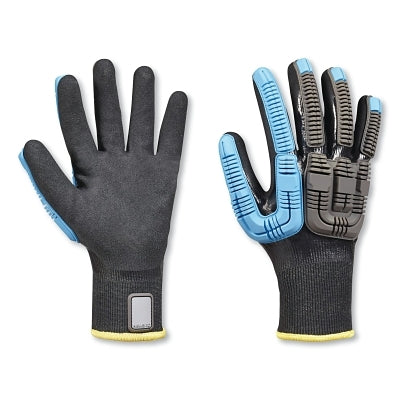 Rig Dog Knit Water and Cut Resistant Gloves, 9/L, Black/Blue