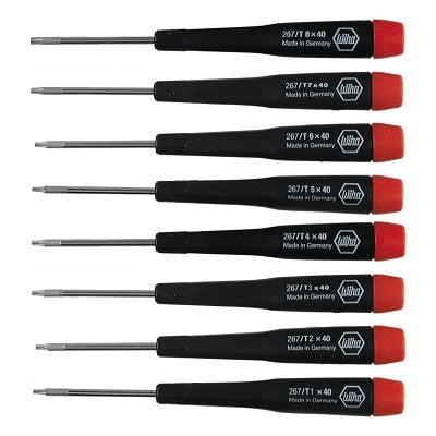 Torx Precision Screwdriver Sets, 8 Pc., Black/Red