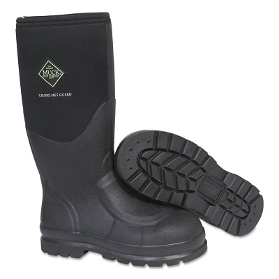 Chore Met Guard Boots, Size 11, 16 in H, Rubber, Black