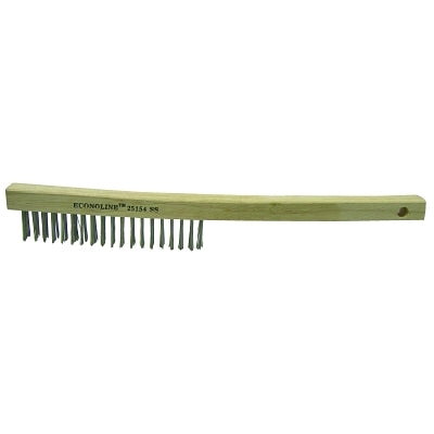 Economy Scratch Brushes, 3 X 19 Rows, Wire, Curved Hardwood Handle