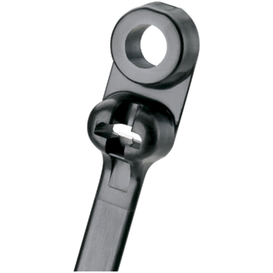 Dome-Top Barb Ty Clamp Tie, 8.50 L x 0.18 in. W, Max. Bundle Dia. 2.00 in., Tensile Strength 50 lb., Nylon 6.6, UV Black