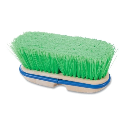 Vehicle Wash Brush, 8 in L Foam Plastic Block, 2-1/2 in Trim L, Green Flagged Nylon Bristle