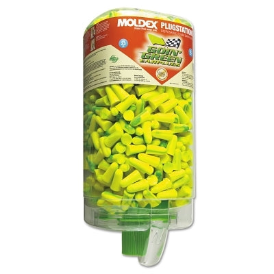 PlugStation Earplug Dispenser, Disposable Plastic Bottle, Foam Earplugs, Green Swirls, Goin' Green