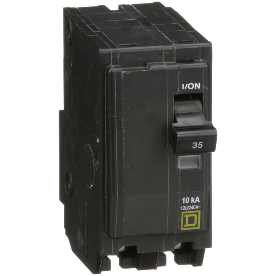 QO Miniature Circuit Breaker, Plug-In, 10kA, Common Trip, 120/240 Vac, 2-Pole, 35A
