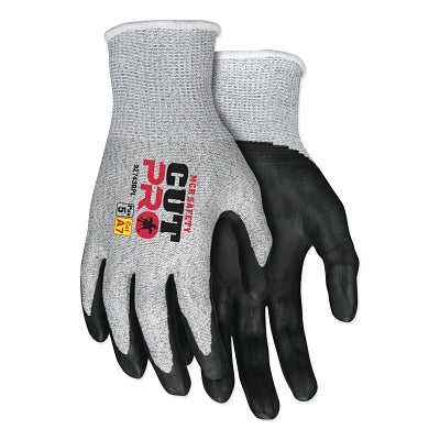 CutPro 92743BP 13-ga HyperMax Bi-Polymer Coated Gloves, Medium, Salt-and-Pepper/Black