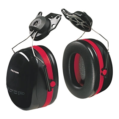 3M H10P3E PELTOR Optime 105 Earmuffs, 27 dB, Black/Red, Cap Mount