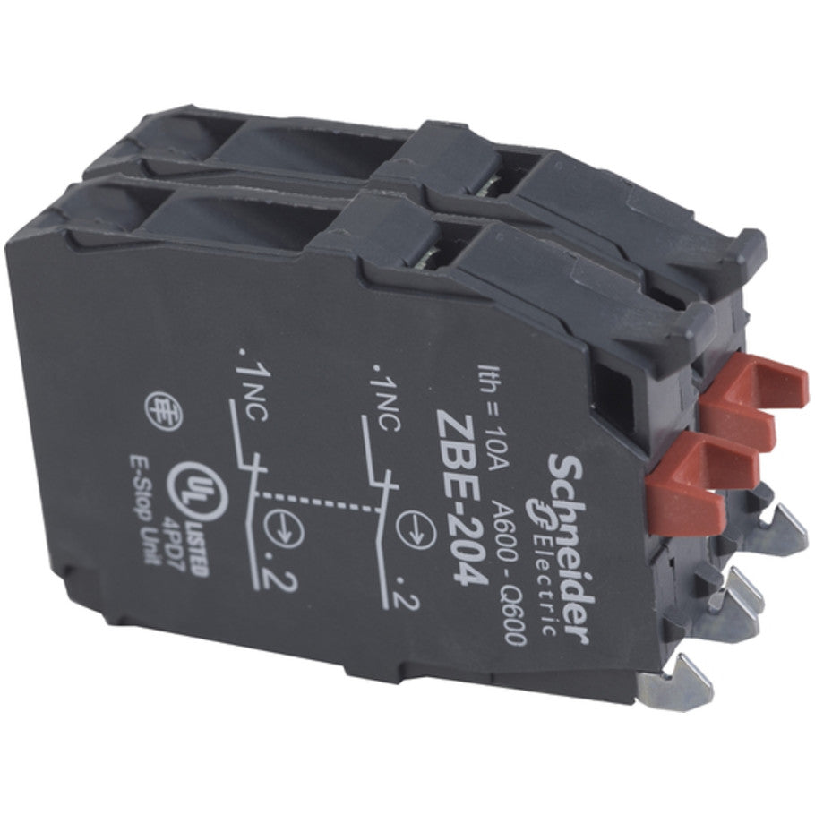 Standard Double 2 NC Contact Blocks for 22mm Pushbuttons and Selector Switches
