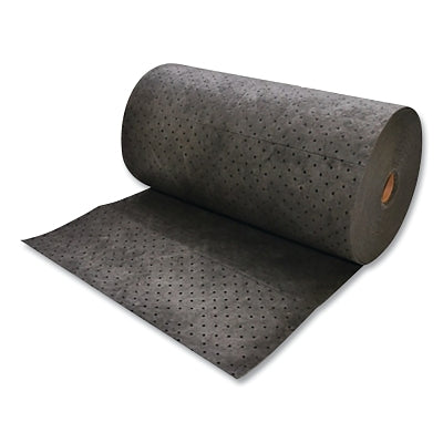 Sorbent Pads and Rolls, 150 ft L x 16 in W, Universal, Multi-Perf, Two-Ply, Gray, Roll