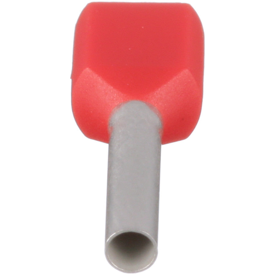 Ferrule, Copper, Tin-Plated, 18 AWG, Polypropylene Insulation, Red, 0.67 L x 0.11 Dia. in.