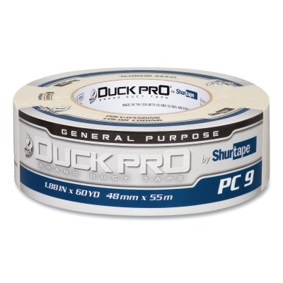PC 009 Contractor Grade CoExtruded Duct Tape, 1.88 in x 60.1 yd, 9 mil, White