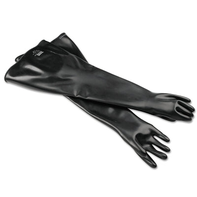 Neoprene Glovebox Gauntlet Gloves, Size 8.5, Black