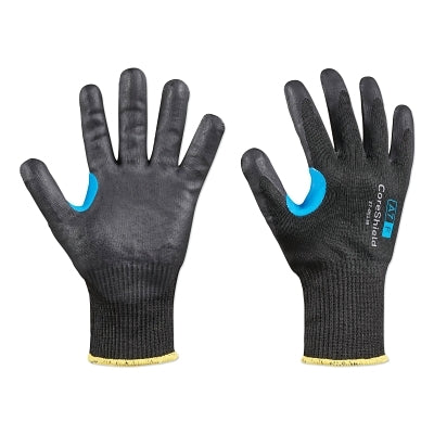 CoreShield A7/F Coated Cut Resistant Gloves, 8/M, HPPE/Alloy, Nitrile Micro-Foam, 13 ga, Black