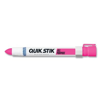 Quik Stik All Purpose Solid Paint Marker, 11/16 in Tip, 6 in L, Fluorescent Pink