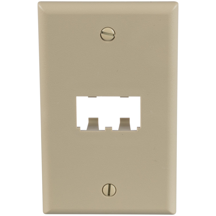 Mini-Com Classic Series, 1 Gang, Vertical Faceplate, 2-Port, Electric  Ivory