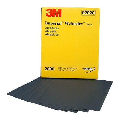 3M 051131-02044 Wetordry Paper Sheets, Silicon Carbide, 2000 Grit, 5 1/2 x 9 in