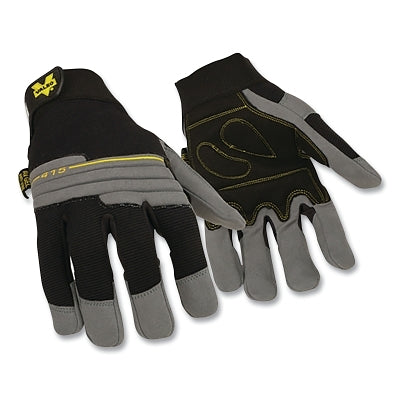 V415 Anti-Vibration Impact Gloves, Synthetic Leather, 2X-Large, Black/Grey